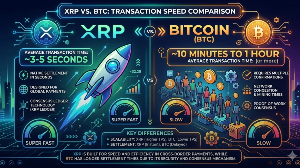 blogpost cover xrp vs btc transaction speed