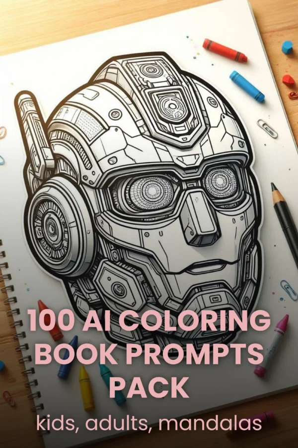 100 Ai Coloring Book Prompts cover image