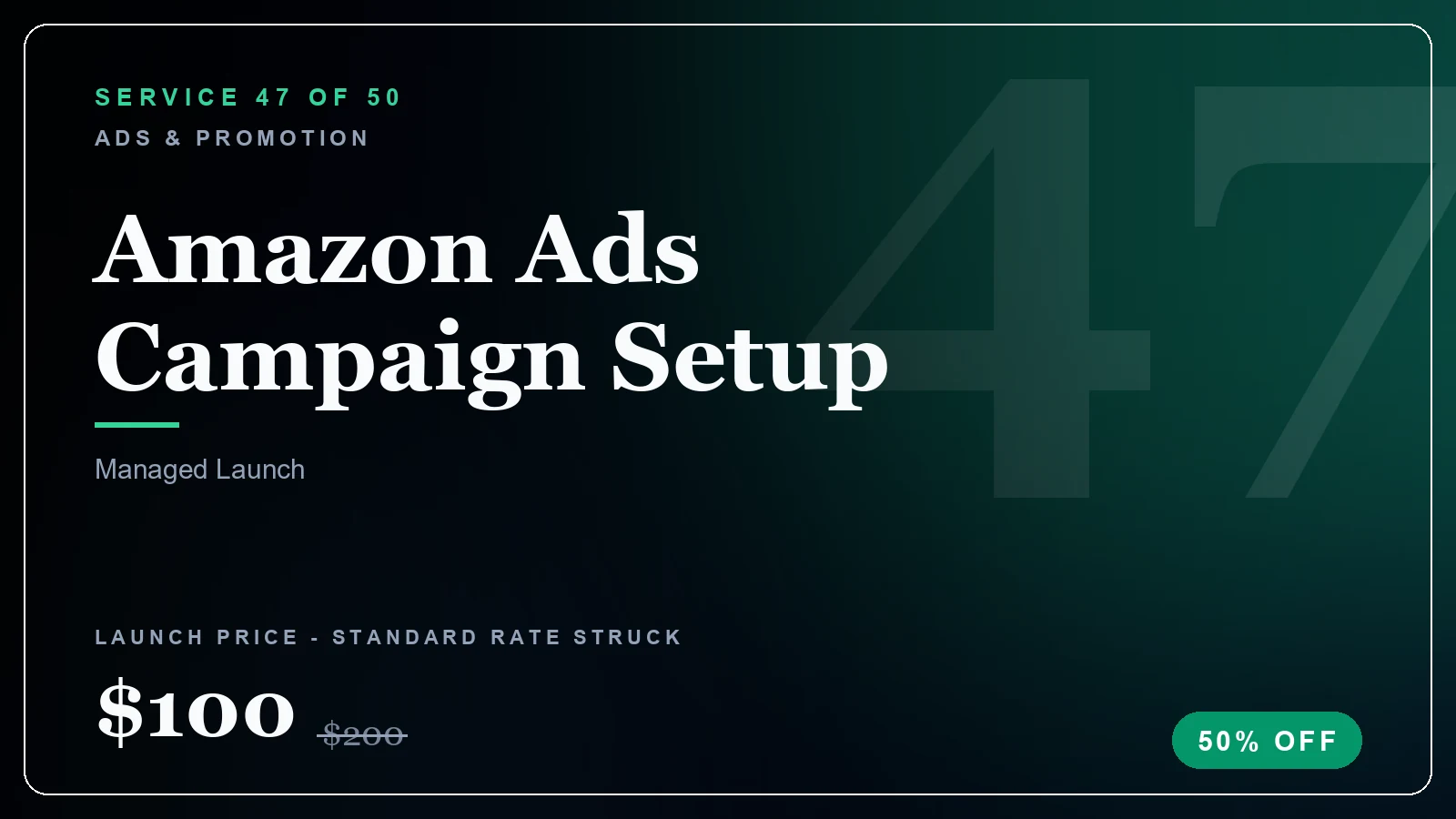 Amazon Ads Campaign Setup - Ads & Promotion service, from $50 (50% off)