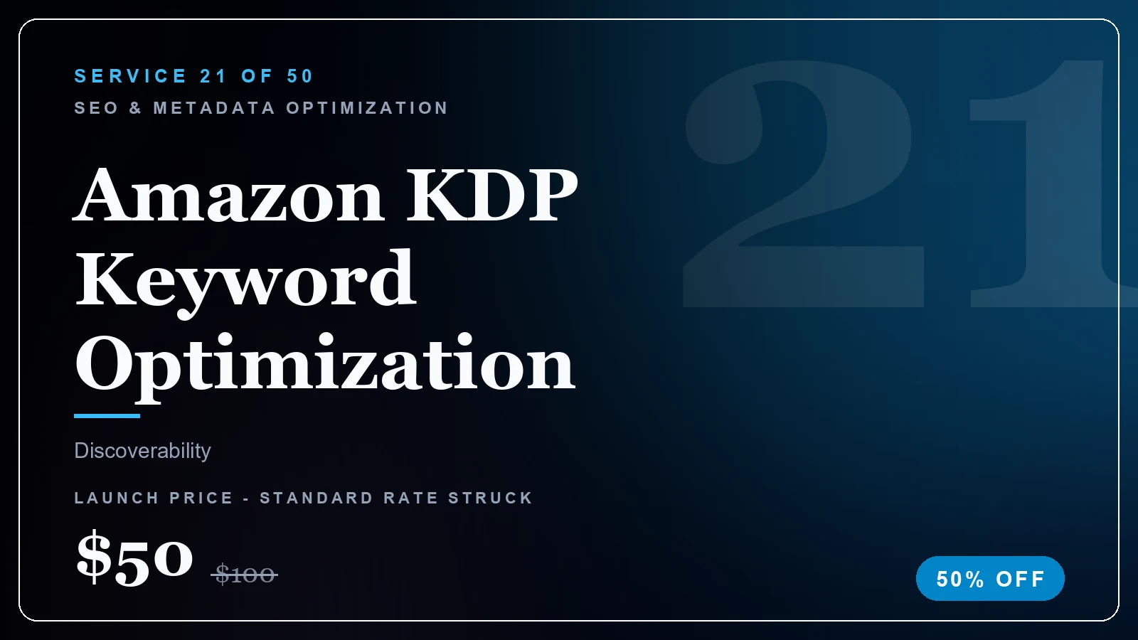 Amazon KDP Keyword Optimization - SEO & Metadata Optimization service, from $20 (50% off)