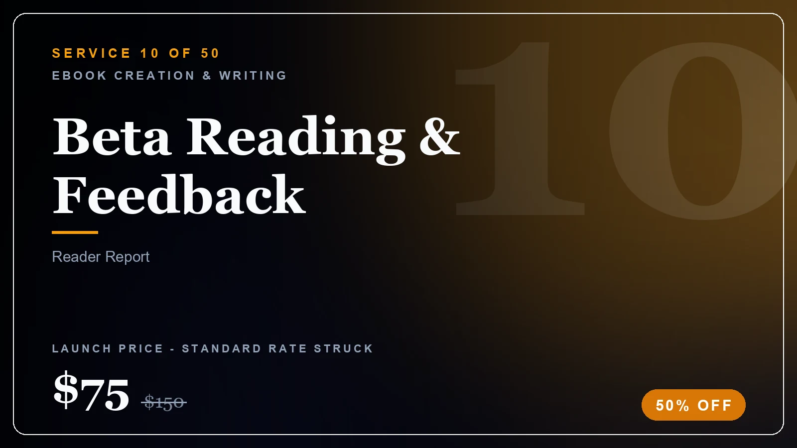 Beta Reading & Feedback - Ebook Creation & Writing service, from $30 (50% off)