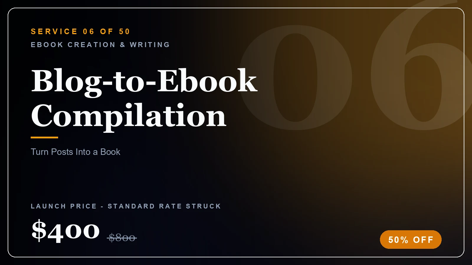 Blog-to-Ebook Compilation - Ebook Creation & Writing service, from $200 (50% off)