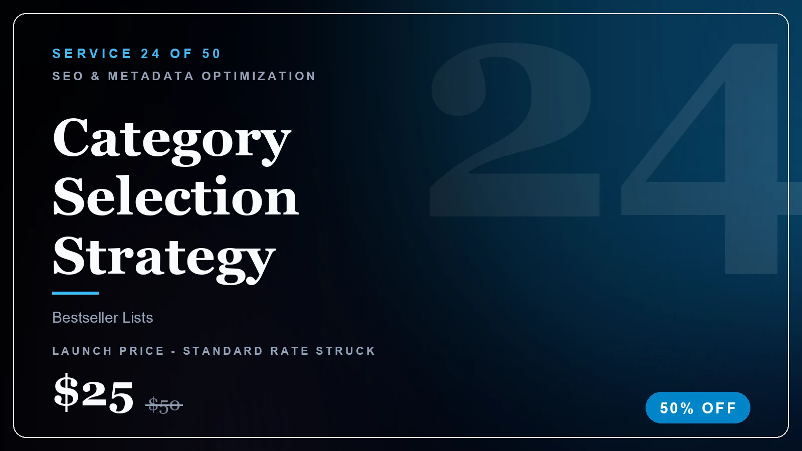 Category Selection Strategy - SEO & Metadata Optimization service, from $10 (50% off)