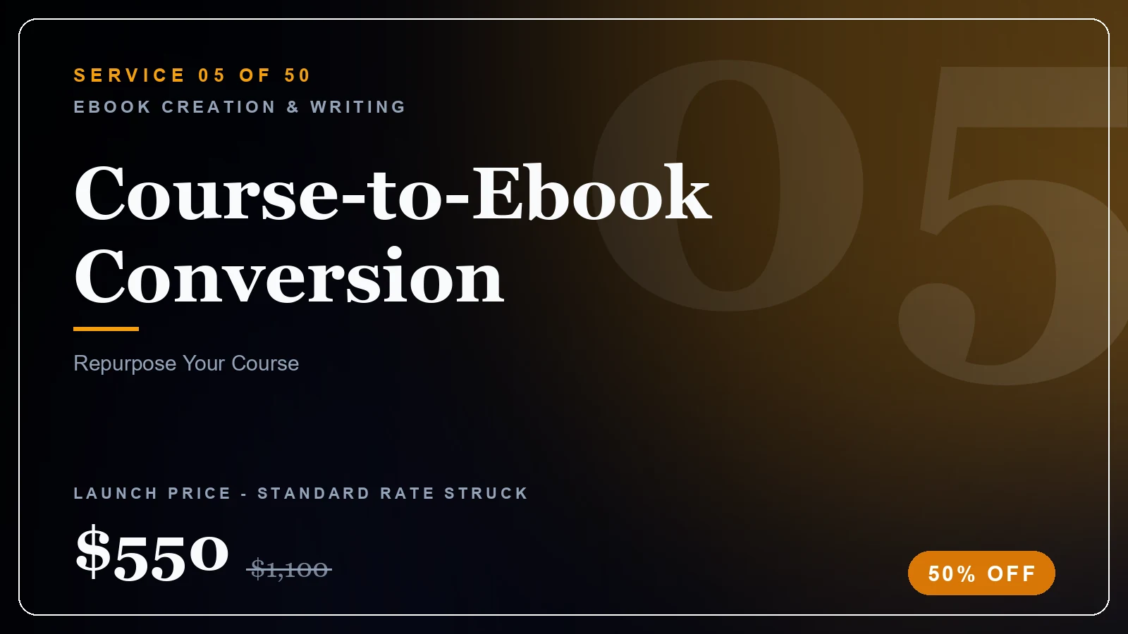 Course-to-Ebook Conversion - Ebook Creation & Writing service, from $270 (50% off)