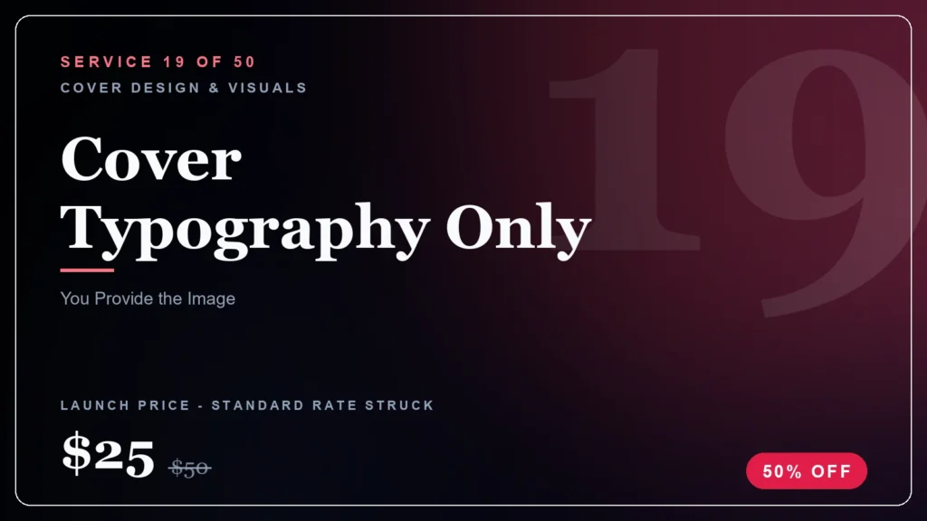Cover Typography Only ebook service (50% launch discount) - StoryBuddiesPlay