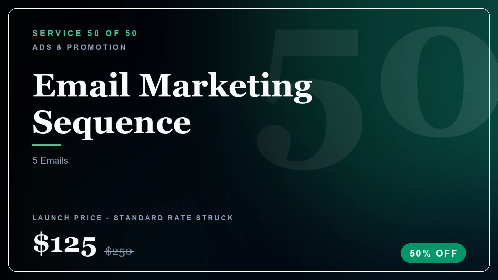 Email Marketing Sequence - Ads & Promotion service, from $60 (50% off)