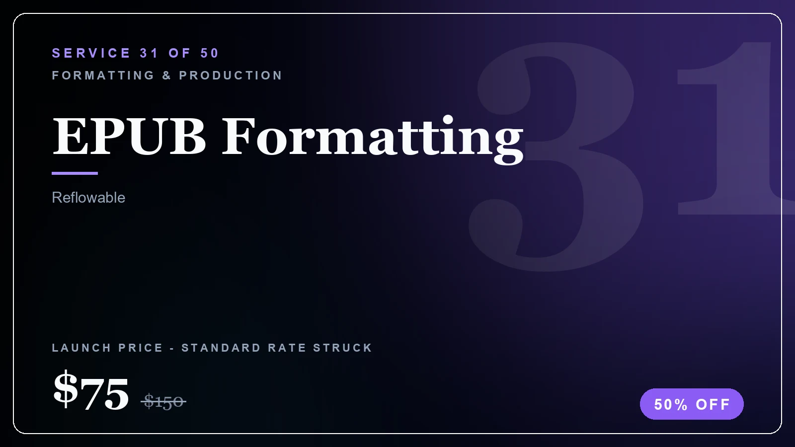 EPUB Formatting - Formatting & Production service, from $30 (50% off)