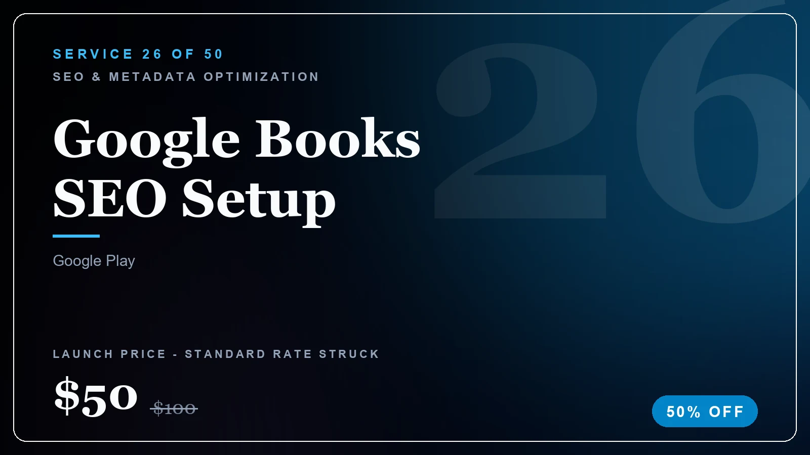 Google Books SEO Setup - SEO & Metadata Optimization service, from $20 (50% off)