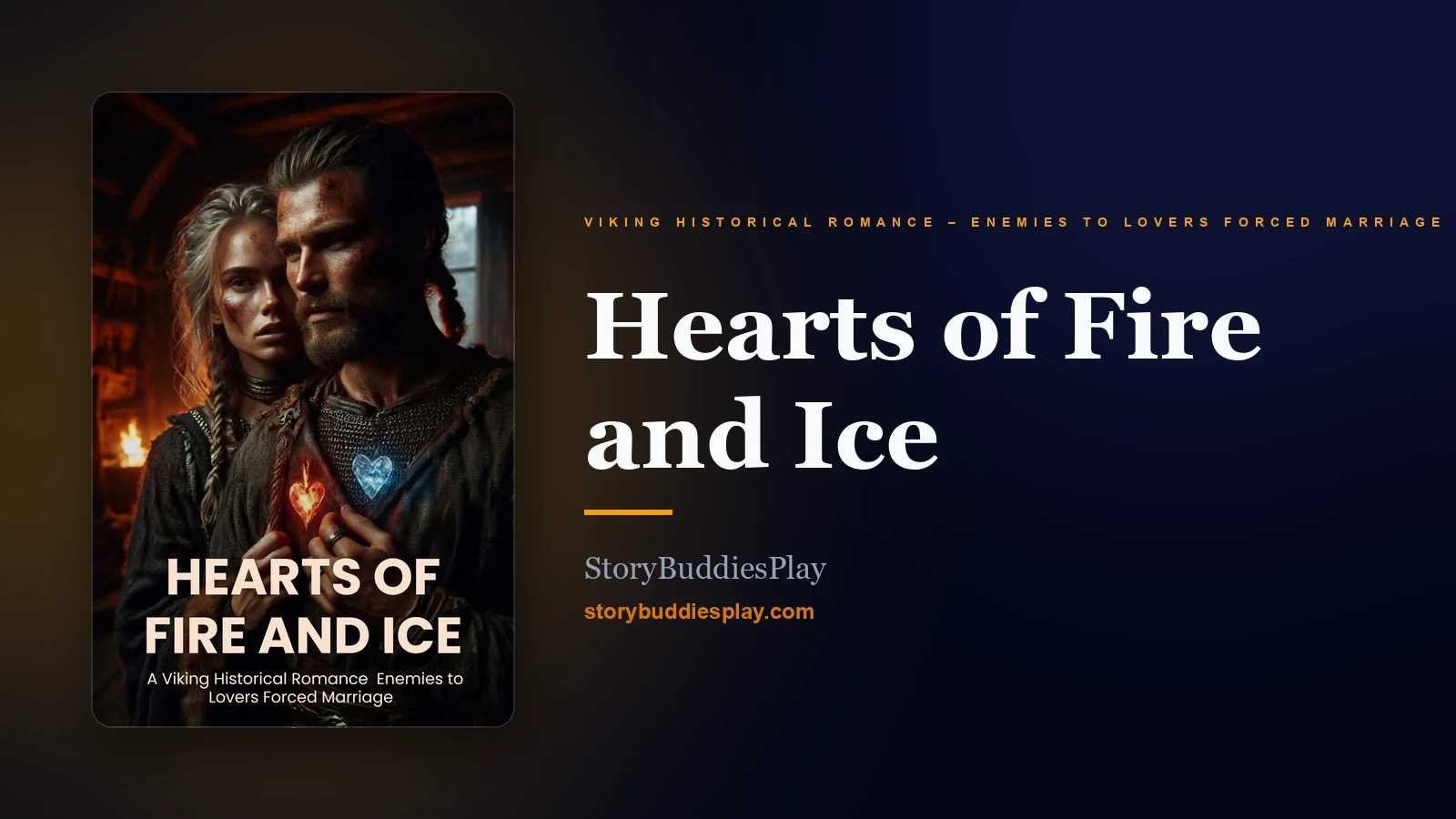 Hearts of Fire and Ice — A Viking Historical Romance – Enemies to Lovers Forced Marriage cover