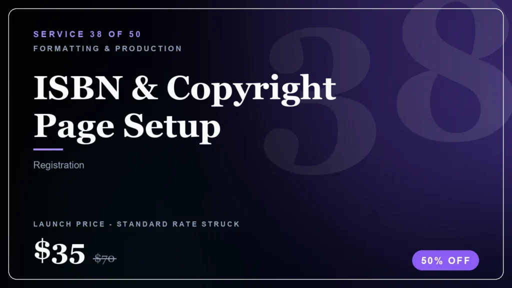 ISBN & Copyright Page Setup ebook service (50% launch discount) - StoryBuddiesPlay