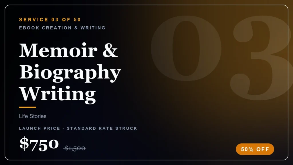 Memoir & Biography Writing ebook service (50% launch discount) - StoryBuddiesPlay