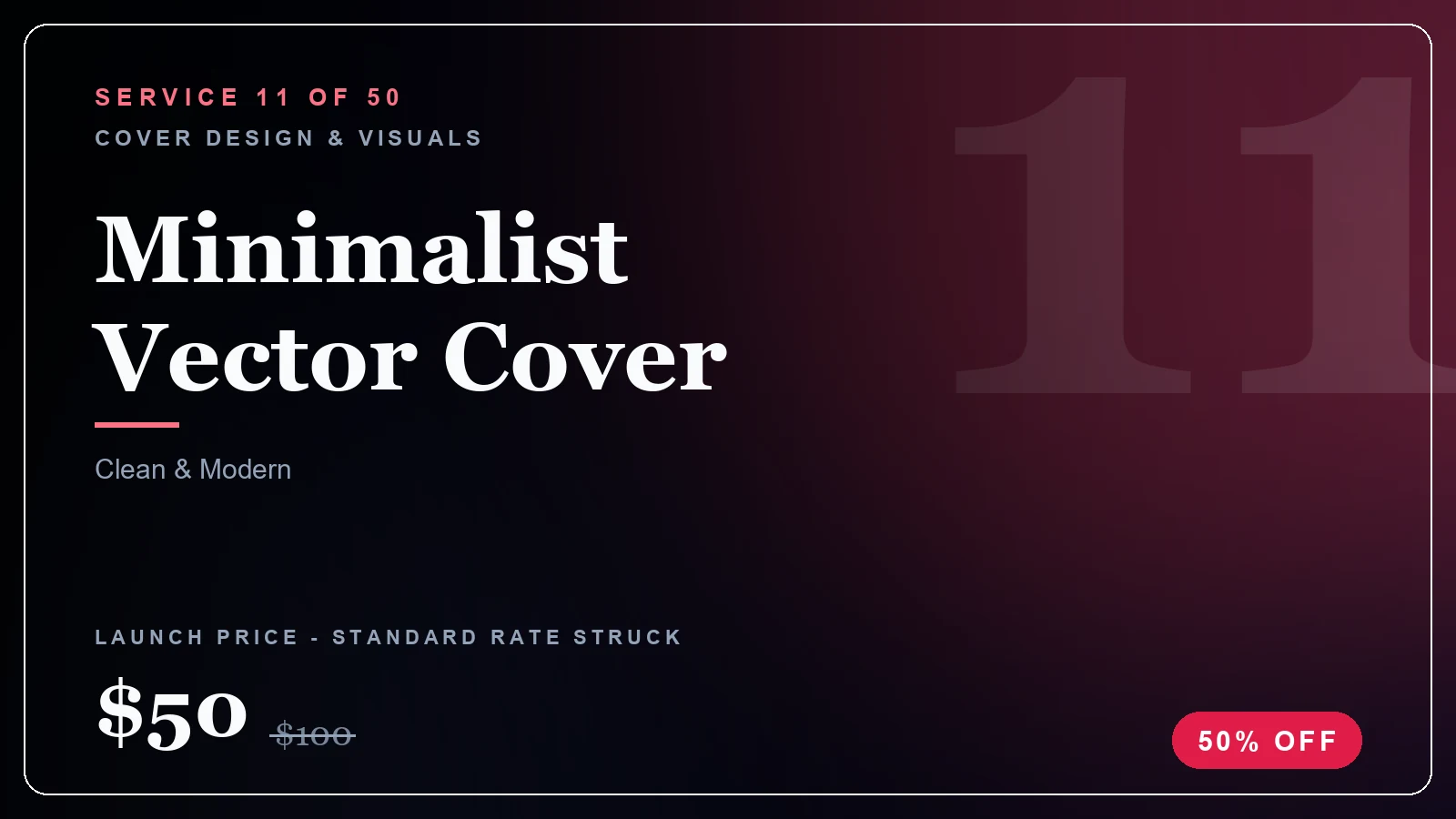 Minimalist Vector Cover - Cover Design & Visuals service, from $20 (50% off)