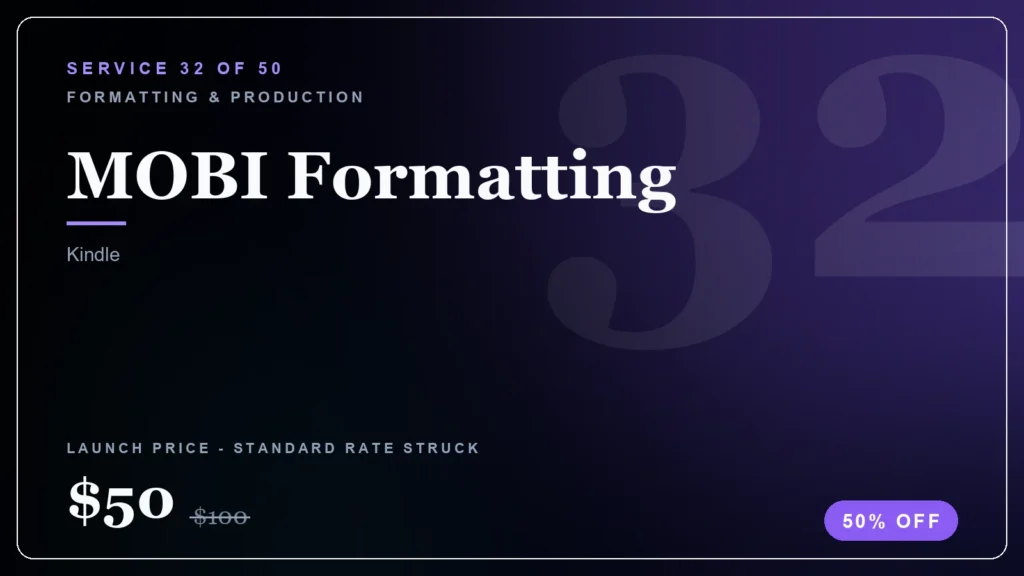MOBI Formatting ebook service (50% launch discount) - StoryBuddiesPlay