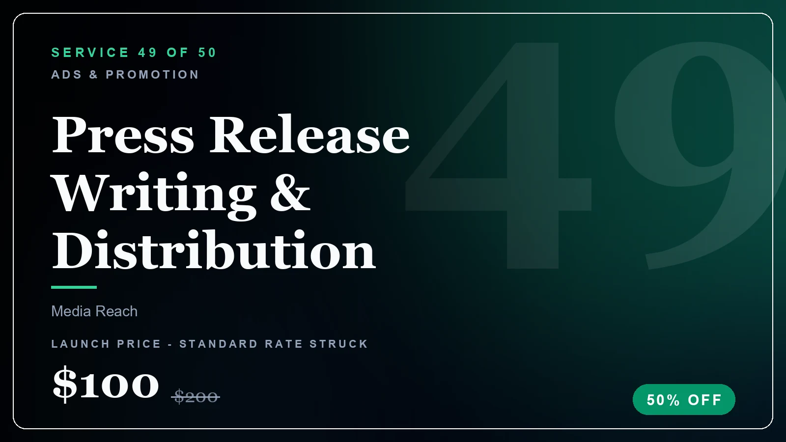 Press Release Writing & Distribution - Ads & Promotion service, from $50 (50% off)