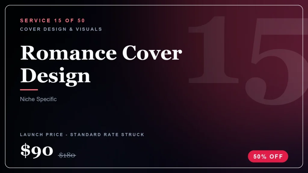 Romance Cover Design ebook service (50% launch discount) - StoryBuddiesPlay