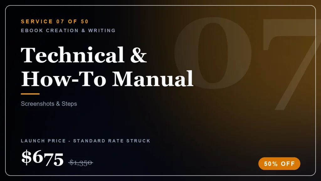 Technical & How-To Manual ebook service (50% launch discount) - StoryBuddiesPlay