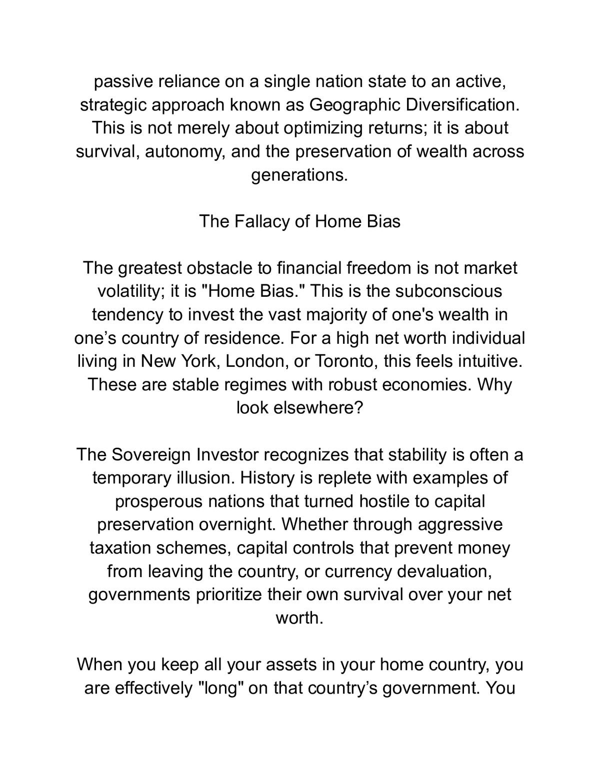 The Sovereign Investor — a page from inside the book