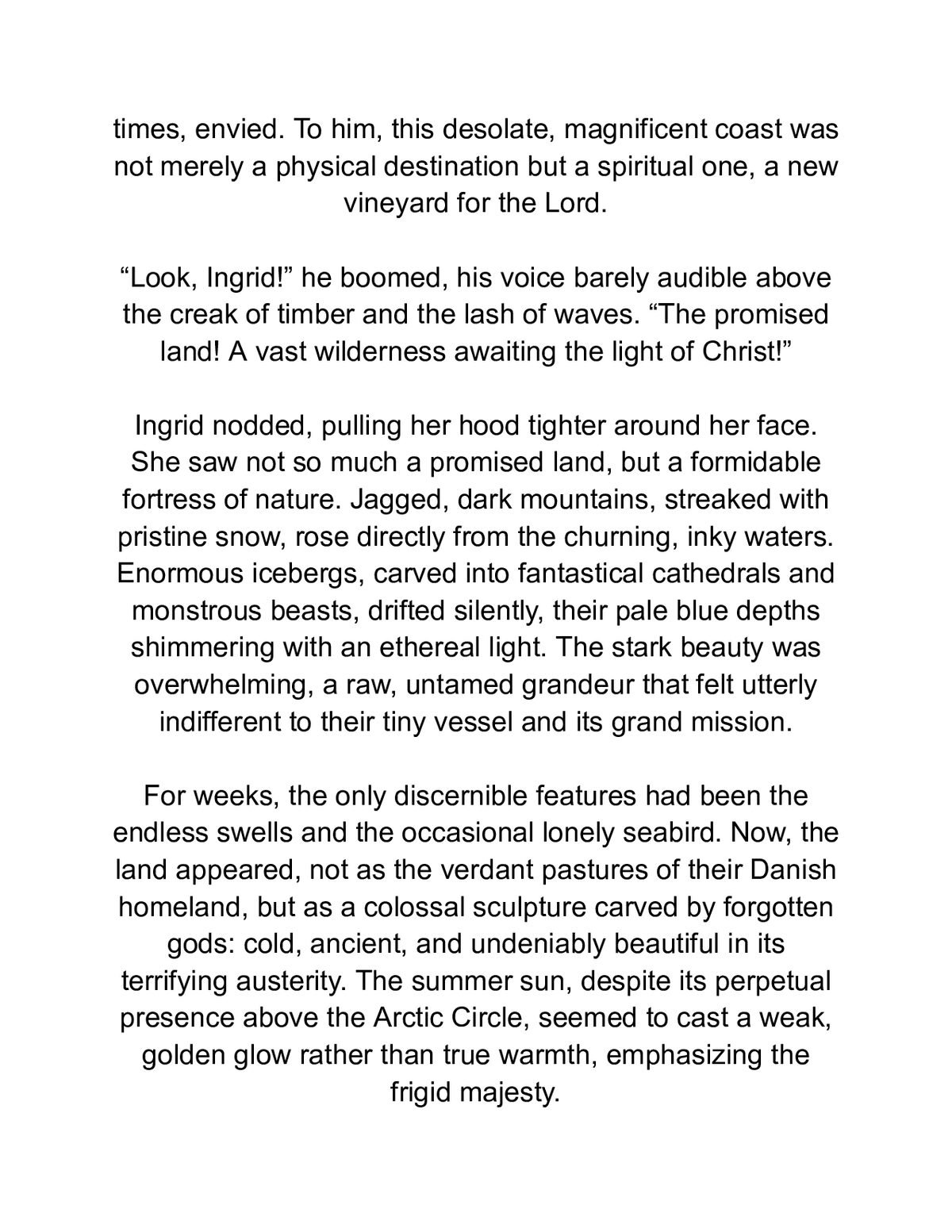 Harbor of the Midnight Sun Greenland Historical Romance — a page from inside the book