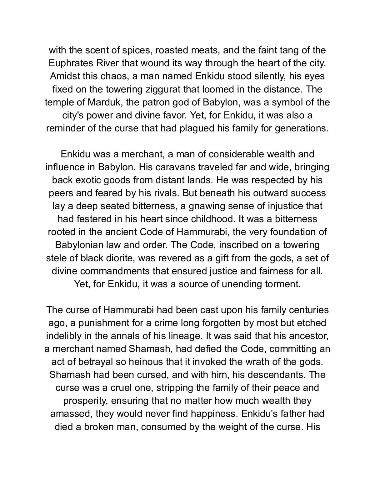 Code of Hammurabi's Curse: A Historical Romance Fiction of Babylonian Vengeance — a page from inside the book