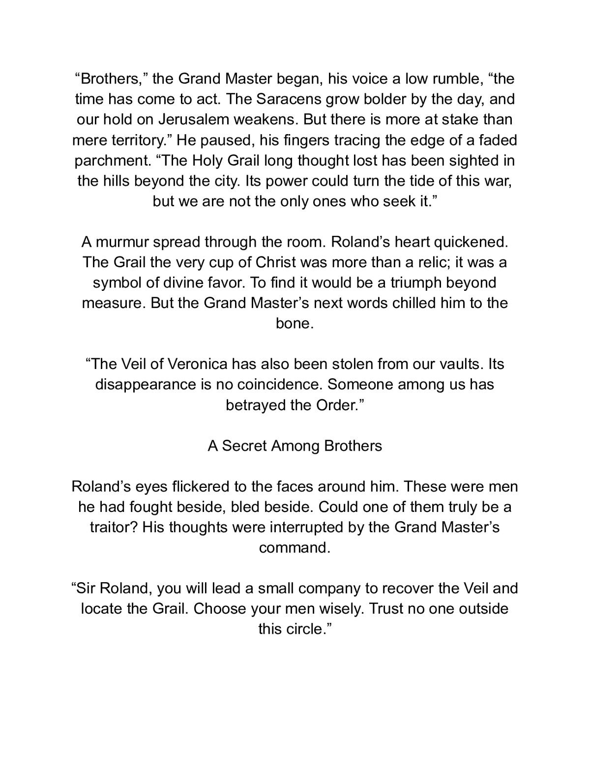 Knight's Secret: A Crusade for Love and the Holy Grail in Jerusalem — a page from inside the book