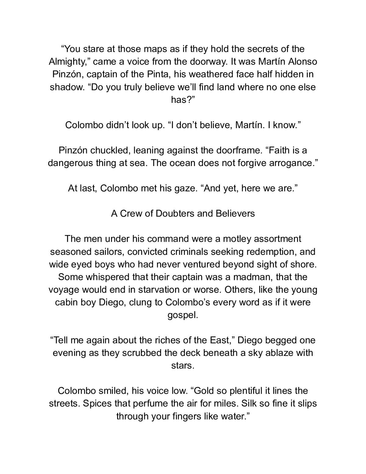 Veil of Destiny: A Genoese Captain's Forbidden Caribbean Love — a page from inside the book
