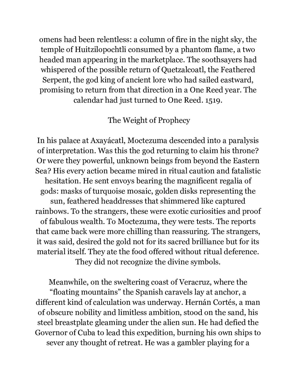 Cortés Malinche Shadow: Love, Betrayal, and the Fall of the Aztec Empire — a page from inside the book