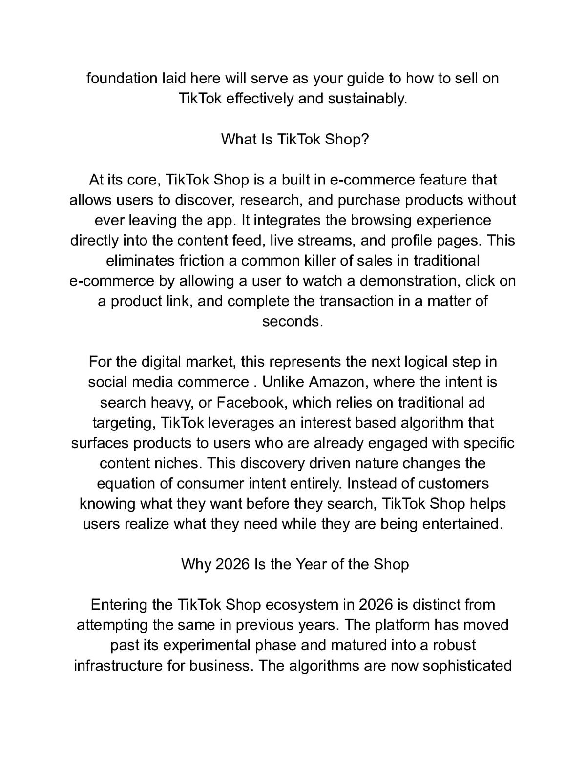 TikTok Shop for beginners. Learn step-by-step to make your first sale — a page from inside the book