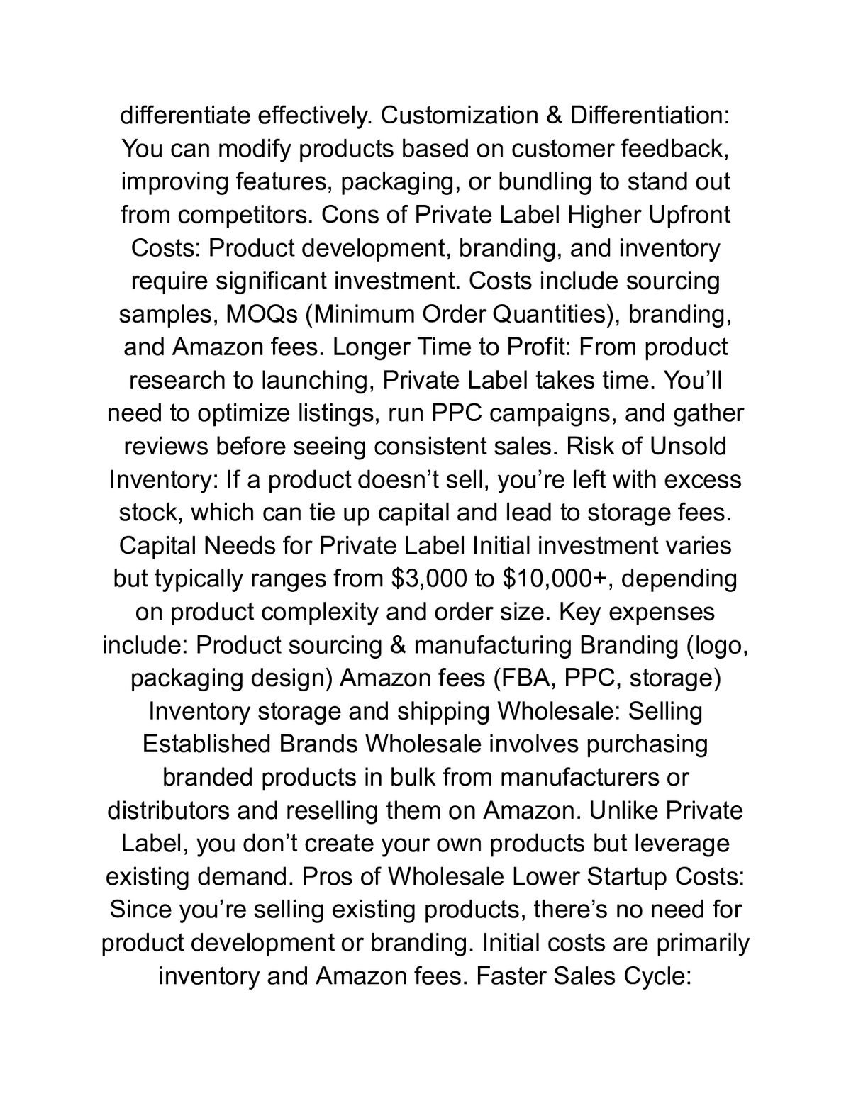 Amazon FBA Private Label vs Wholesale: Ultimate Guide for New Sellers — a page from inside the book