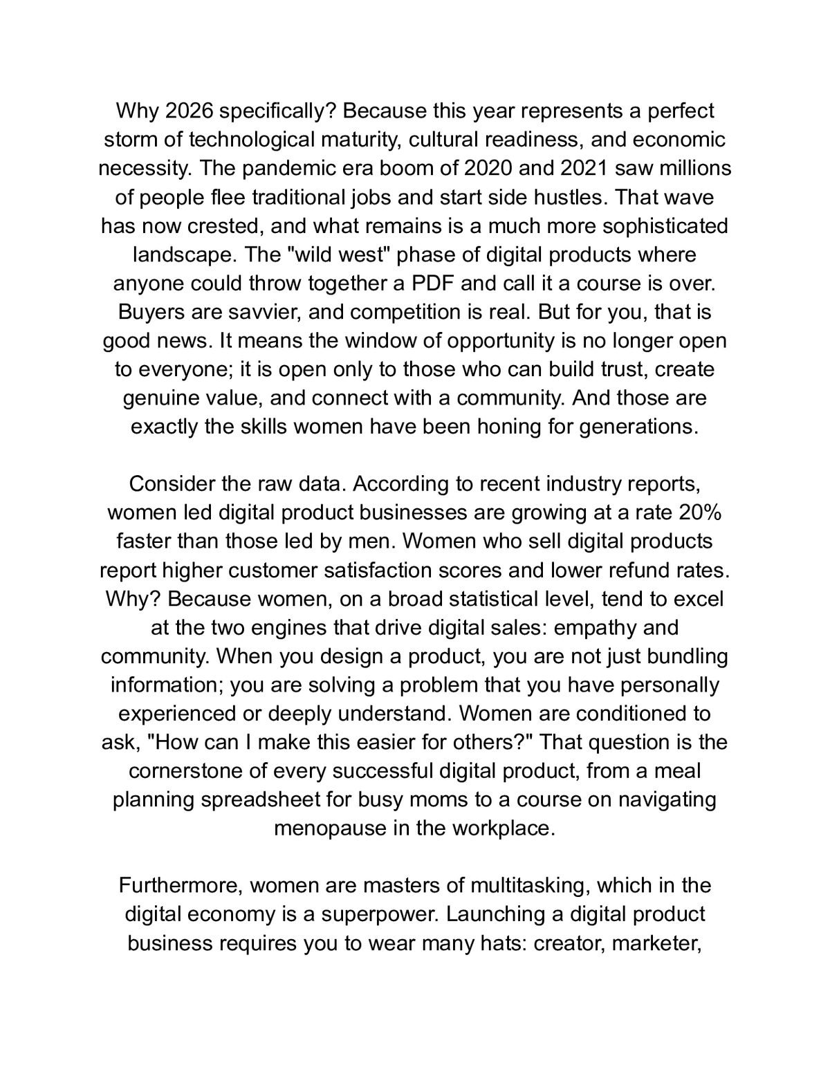 Digital Products for Beginners: The 2026 Guide to Passive Income for Women — a page from inside the book
