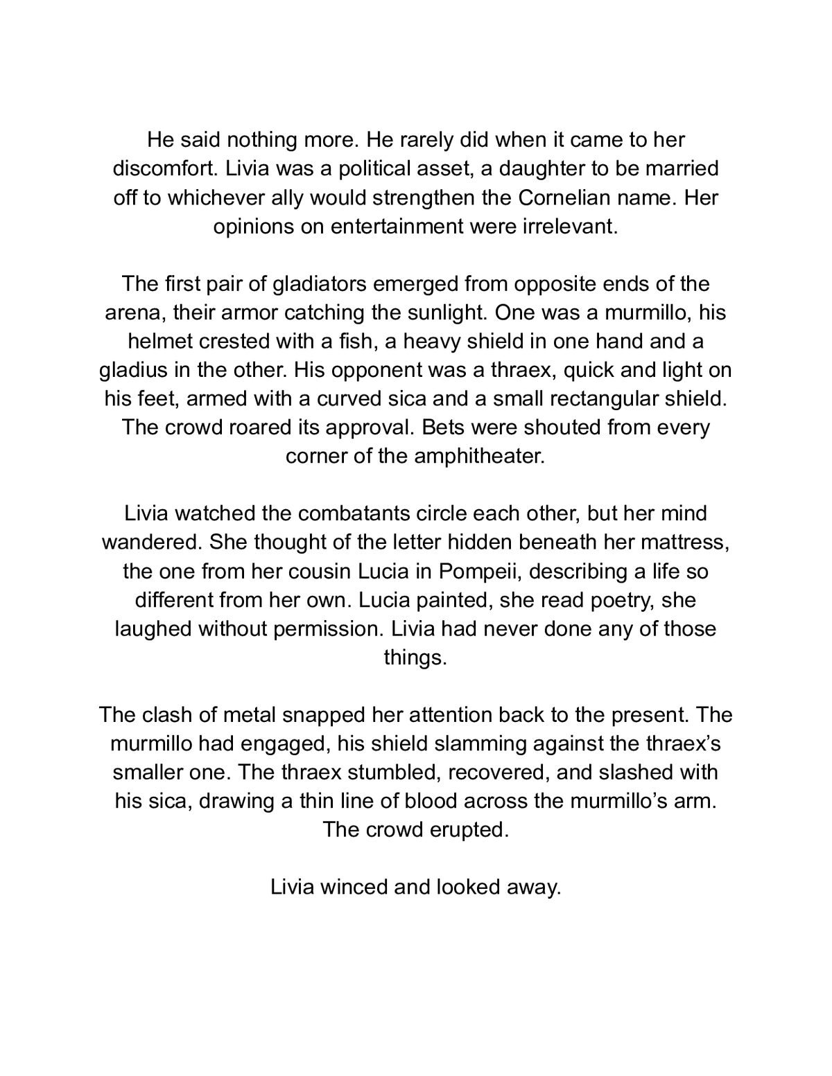 The Gladiator’s Verdict: A Forbidden Love in Ancient Rome — a page from inside the book