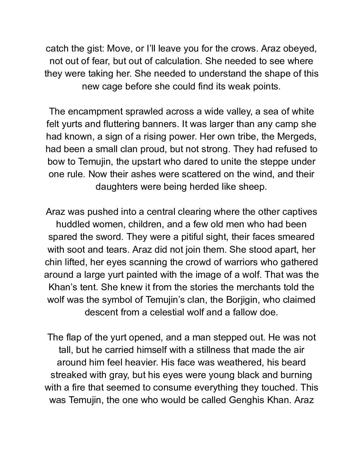 The Golden Khan: A Mongol Empire Historical Romance (Araz and Temujin's Epic Love Story) — a page from inside the book