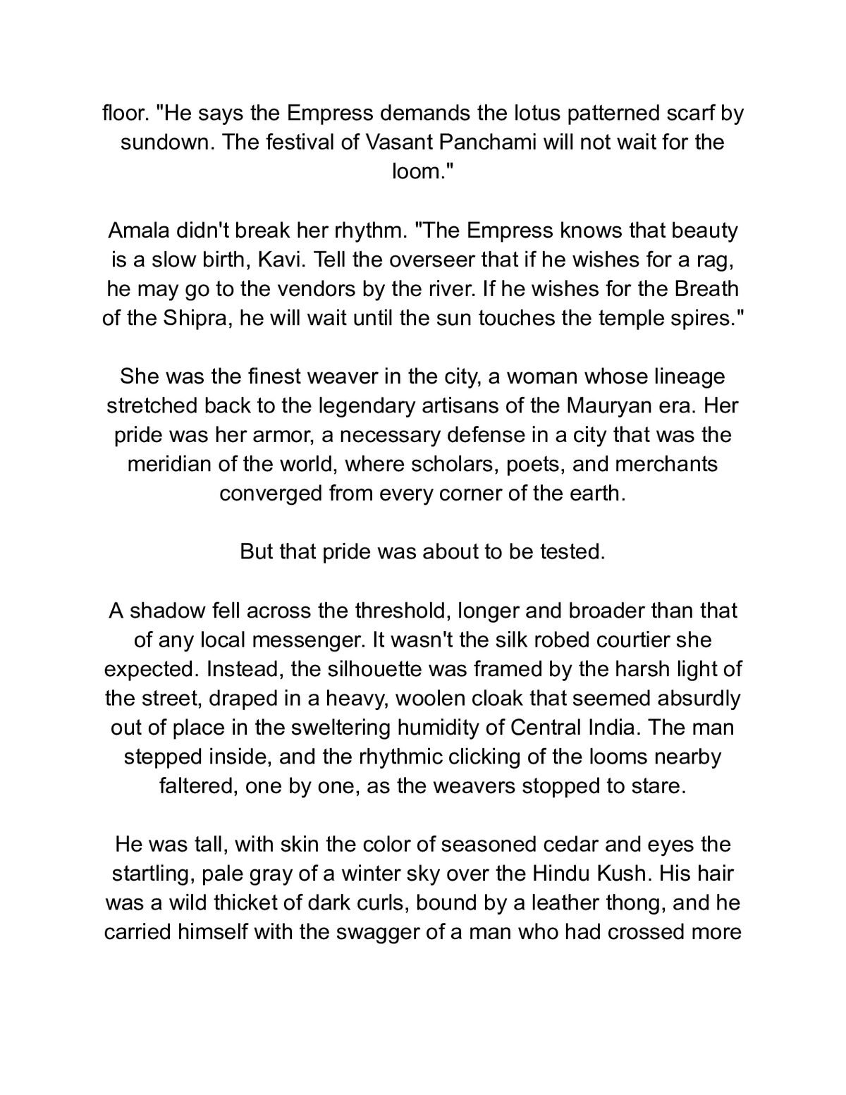 Threads of the Golden Empire: A Tale of Forbidden Silk and Ancient Secrets on the Road to Ujjain — a page from inside the book