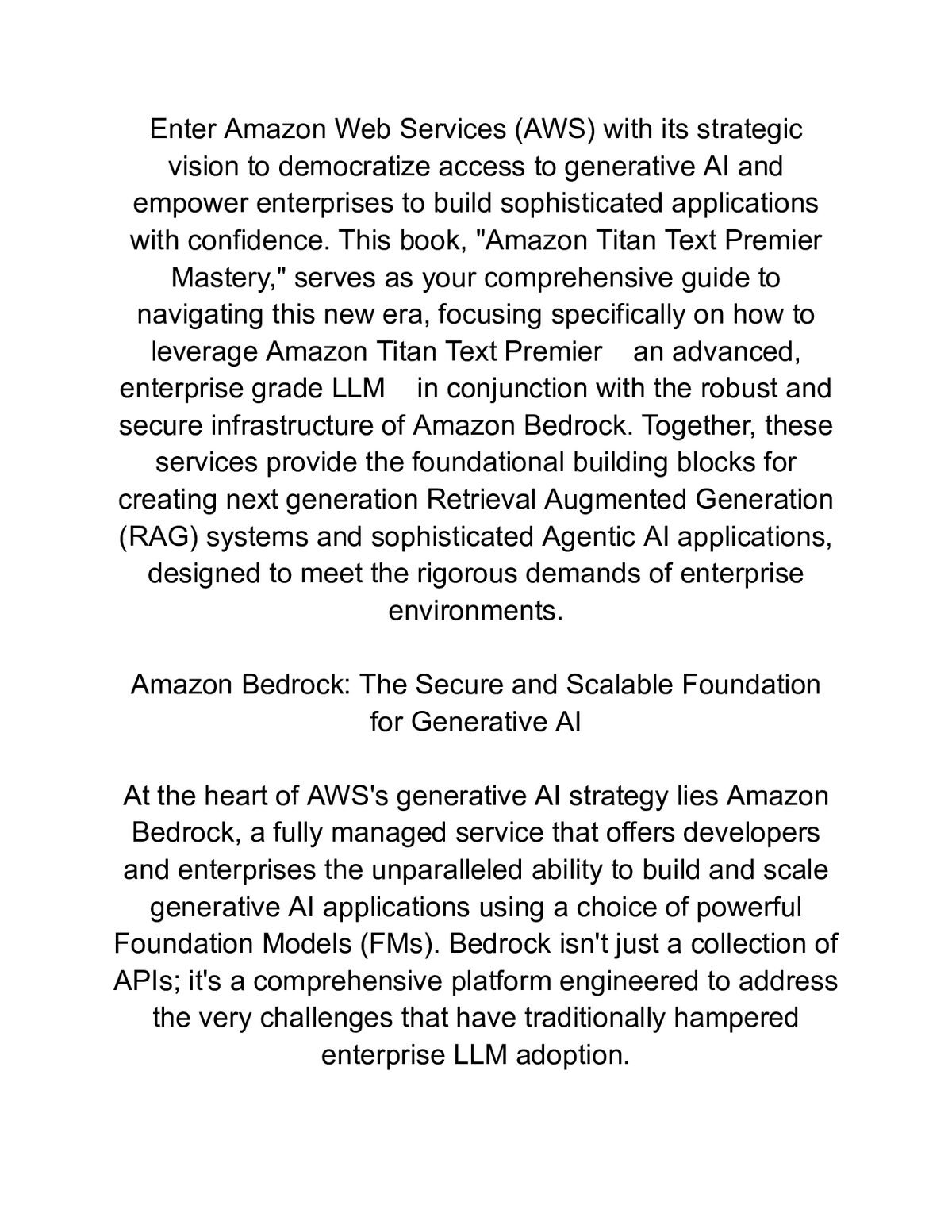 Amazon Titan Text Premier Mastery — a page from inside the book