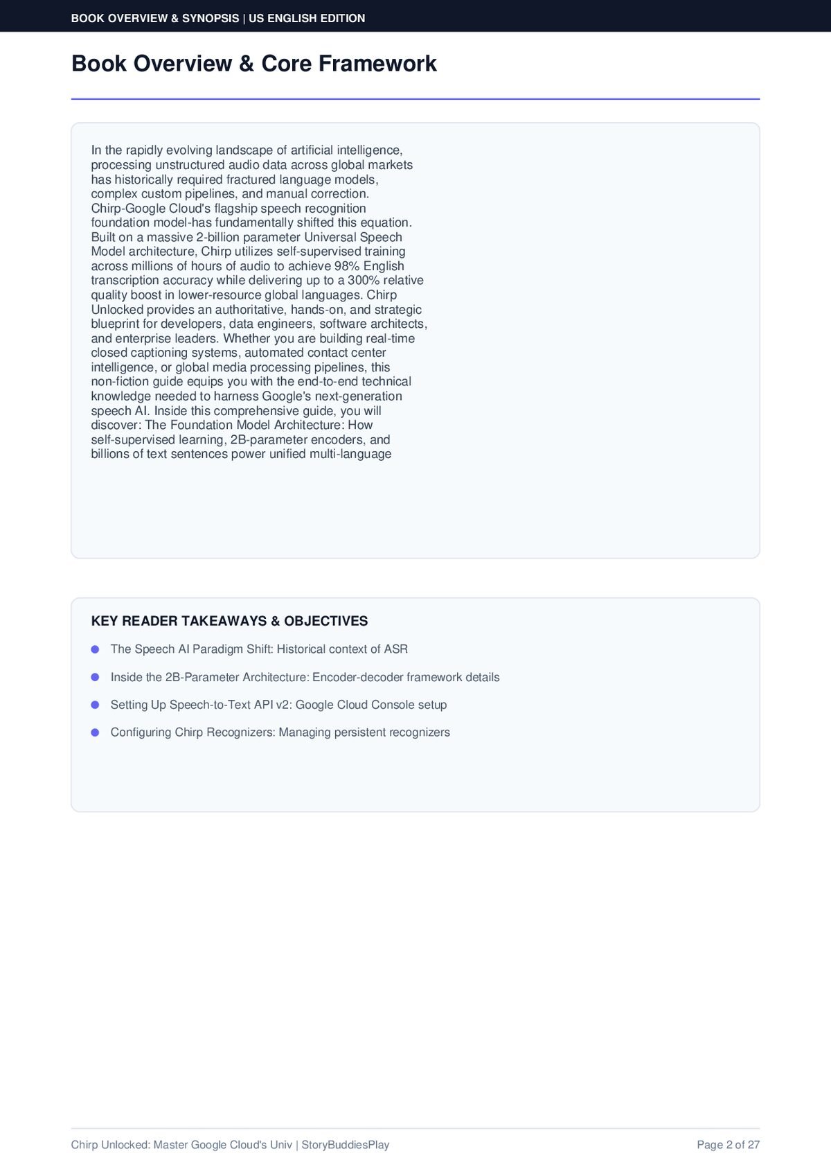 Chirp Unlocked: Master Google Cloud’s Universal Speech Engine for Multilingual Transcription at Scale — a page from inside the book