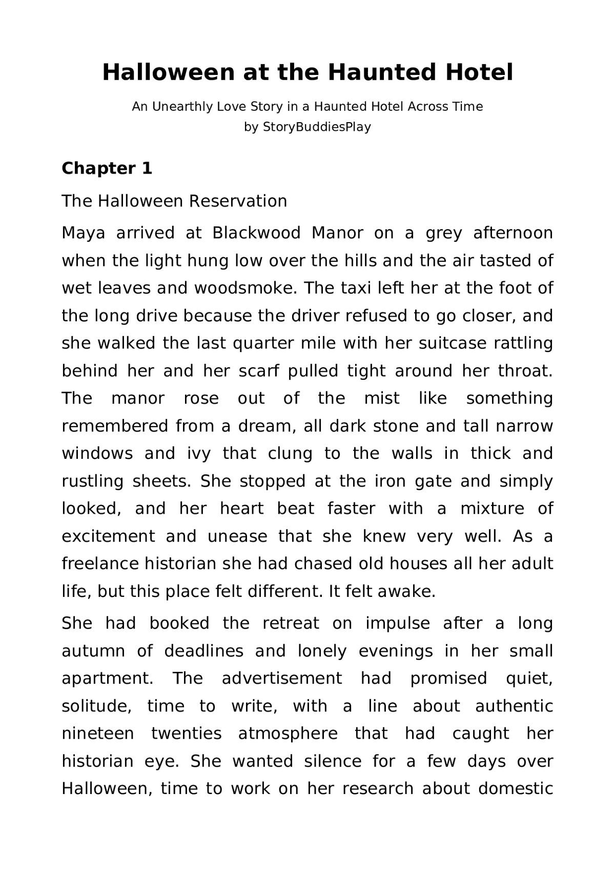 Halloween at the Haunted Hotel: A Paranormal Ghost Romance — a page from inside the book