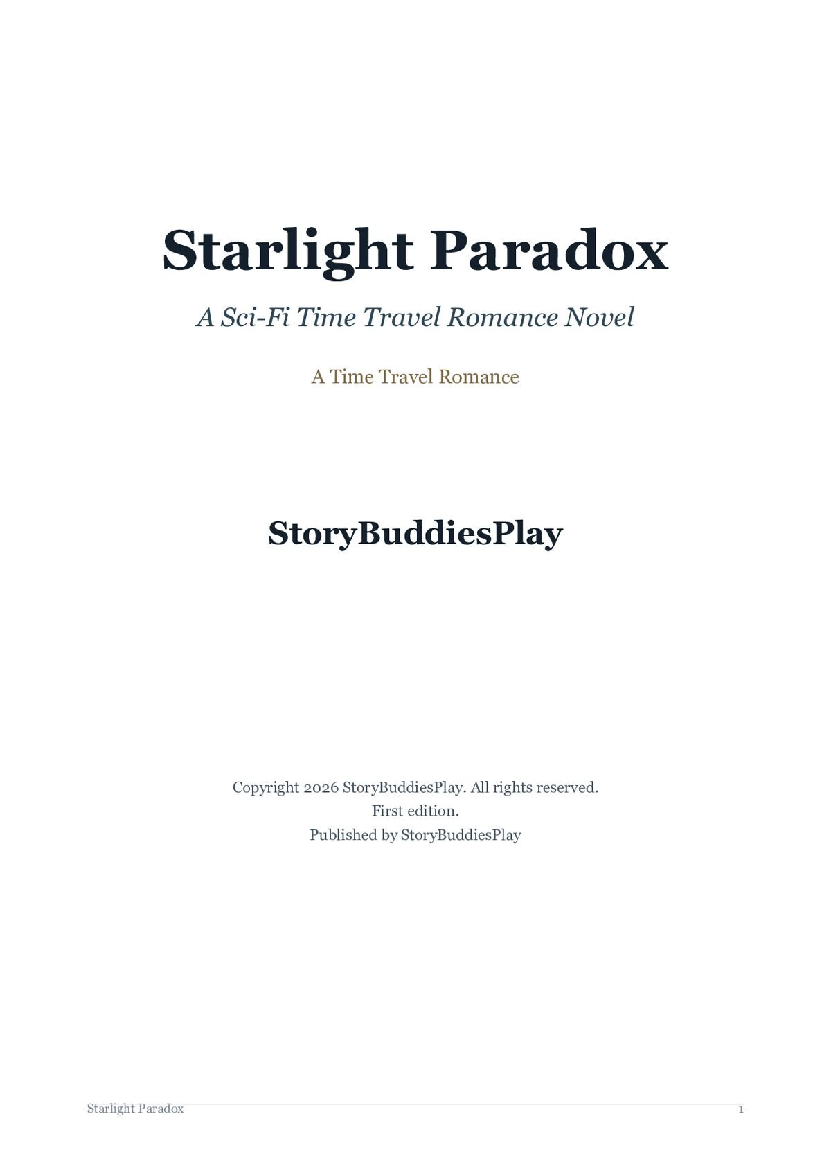 Starlight Paradox — a page from inside the book