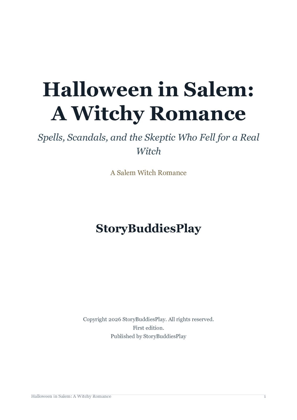 Halloween in Salem: A Witchy Romance — a page from inside the book