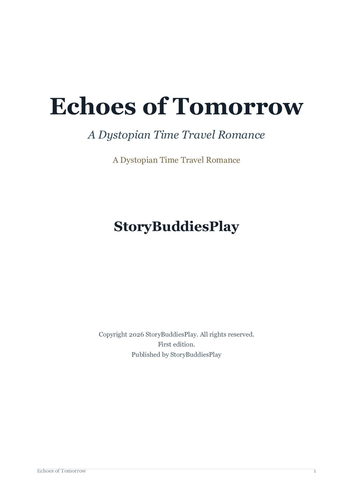 Echoes of Tomorrow — a page from inside the book