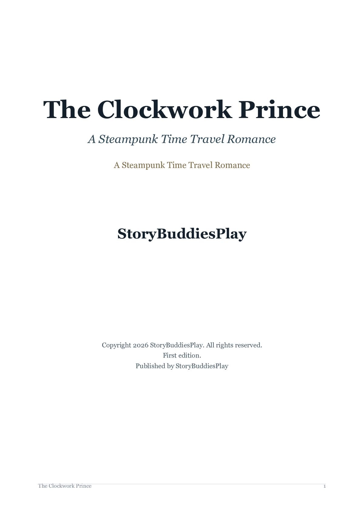 The Clockwork Prince — a page from inside the book
