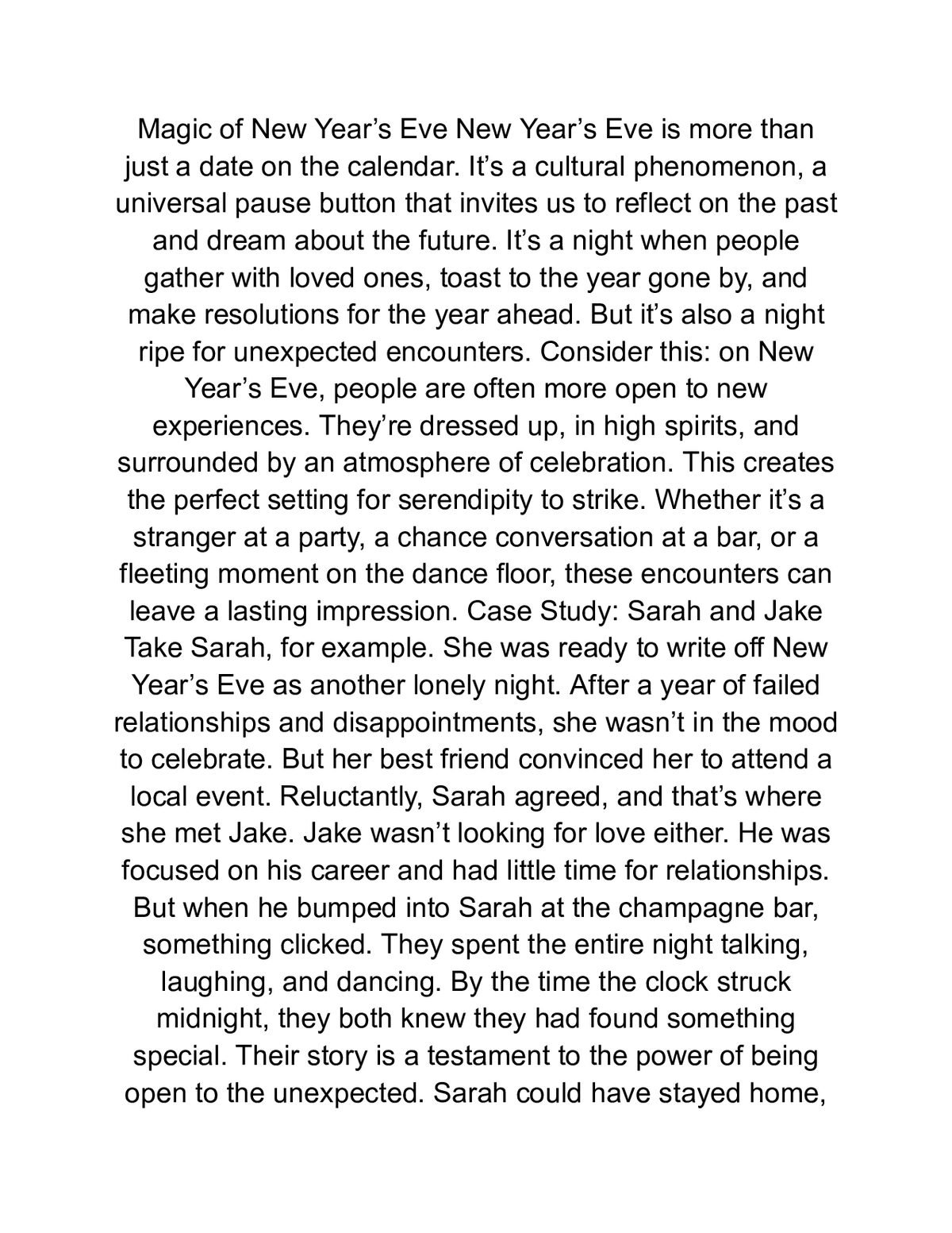 The New Year Stranger: A Life Changing Romance — a page from inside the book