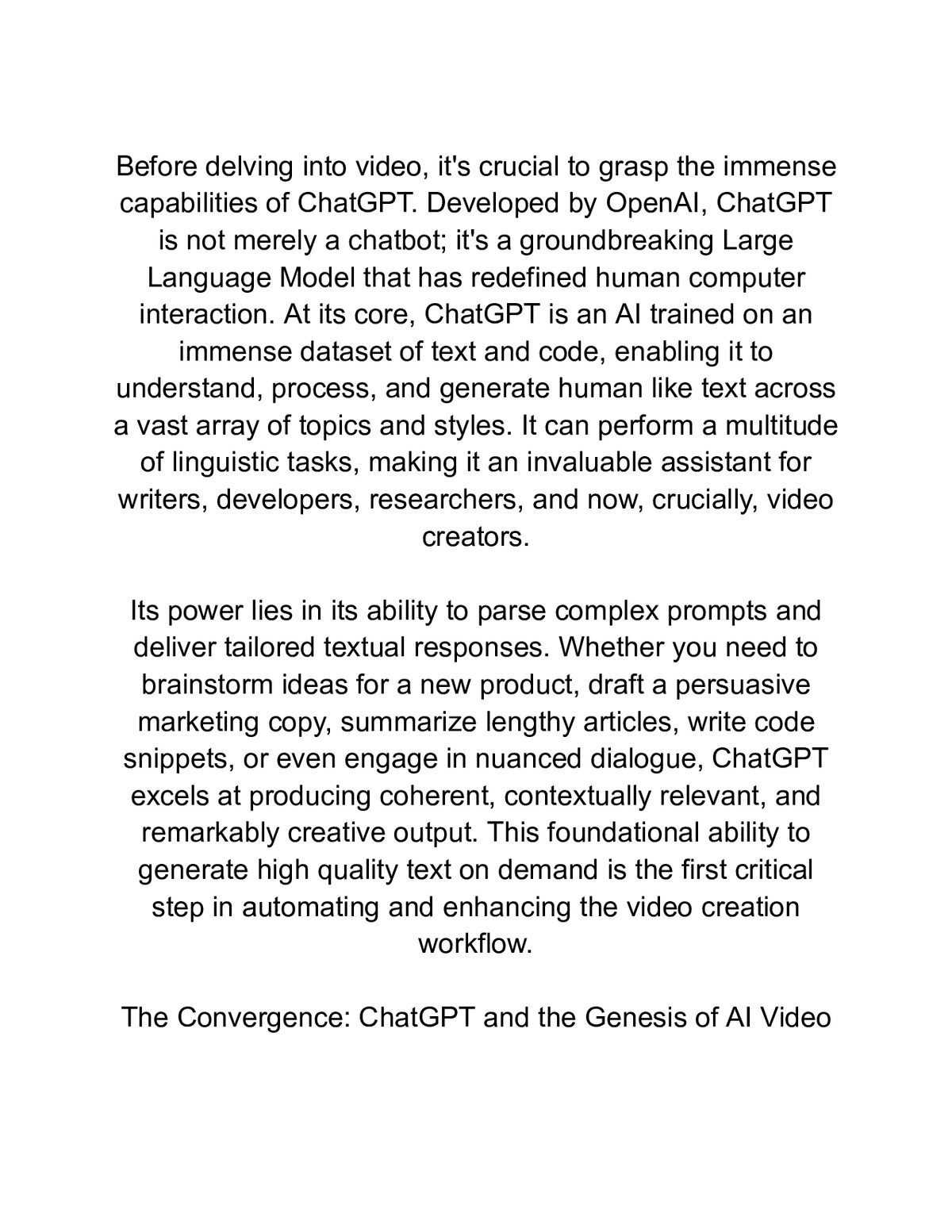 ChatGPT AI Video Generation Unleashed — a page from inside the book