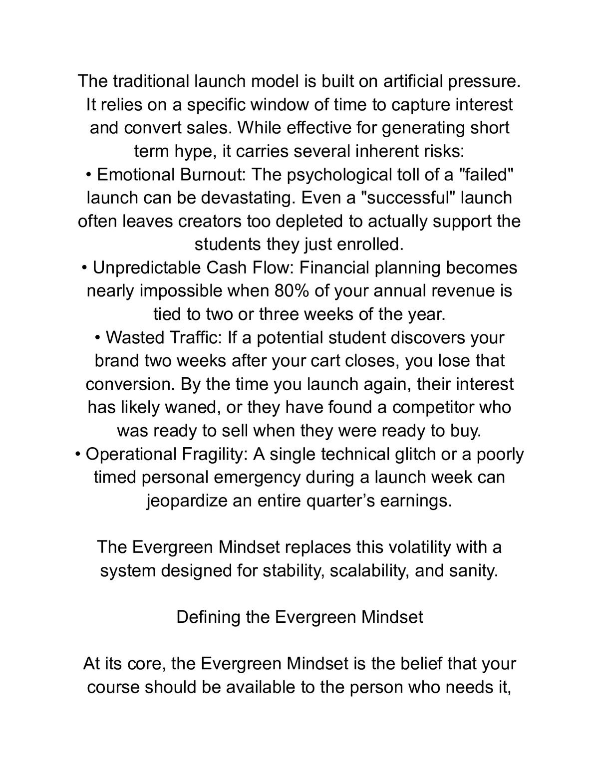 Evergreen Course Empire Blueprint — a page from inside the book